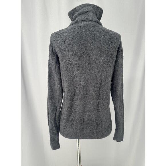 Barefoot Dreams Sweater Womens XS Gray CozyChic Mock Neck 1/4 Zip Pullover - Picture 3 of 14